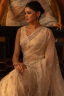 Dragonfly Embroidered Half Silk Sari